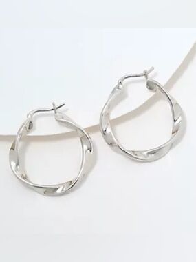 Christian James by Scott Grimes Sterling Silver 1" Ripple Hoop Earrings